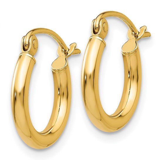 Classic Gold 0.50 Inch Hoop Earrings - 2MM Tube