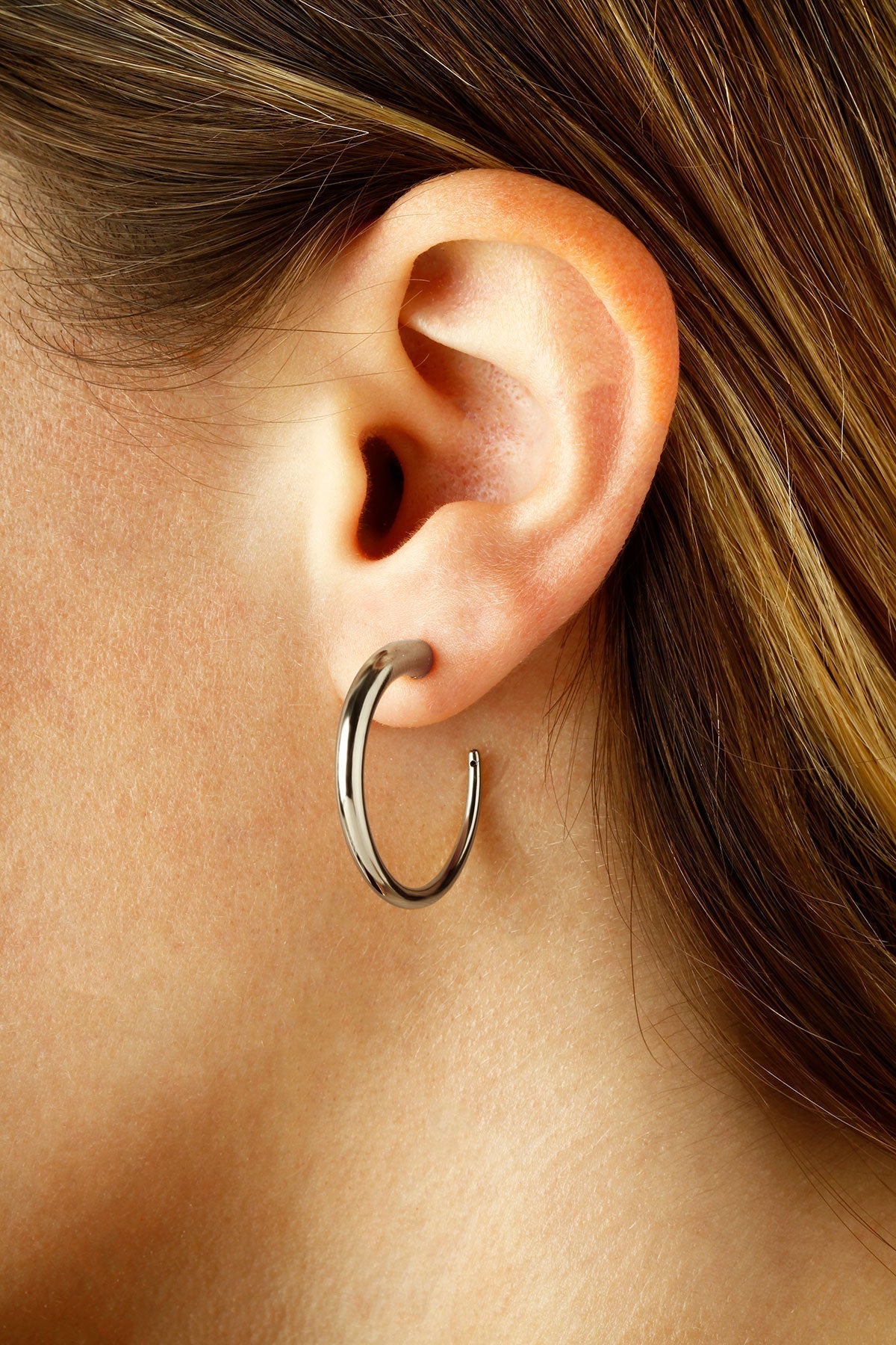 Classic Sterling Silver Tapered Hoop Earrings