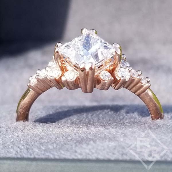 Compass Set Princess Cut Starlight Engagement Ring