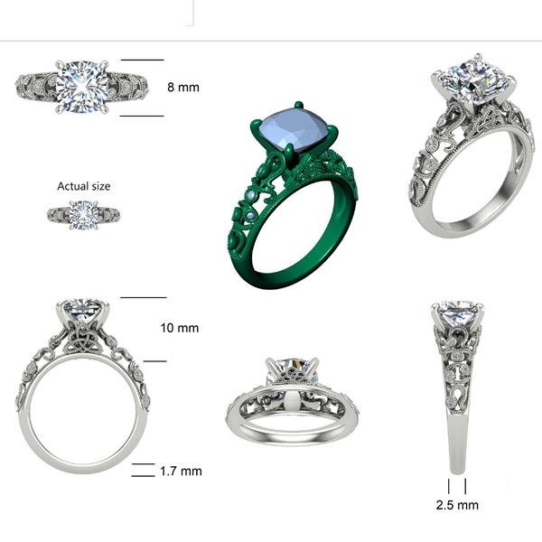 Astrological Zodiac Sign Diamond Engagement Ring