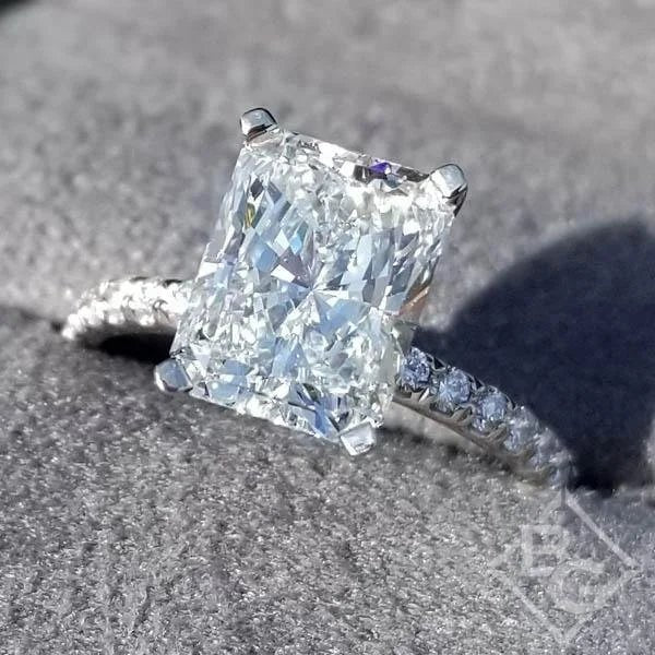 Elongated Radiant Diamond Engagement Ring