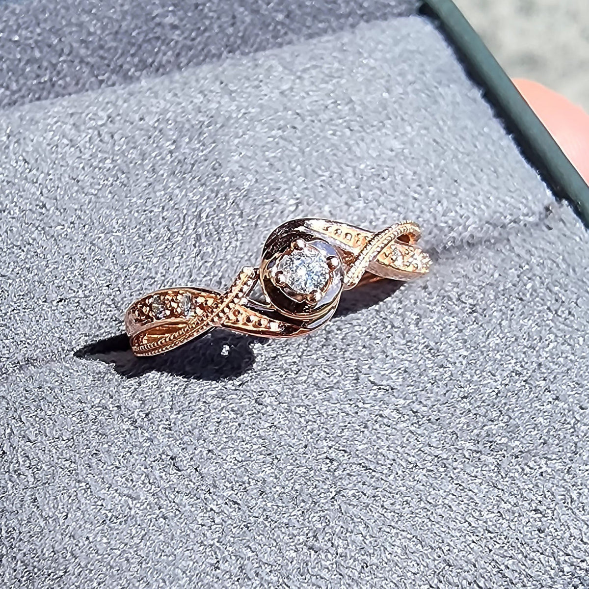Forever Day Twist Milgrain Diamond Promise Ring