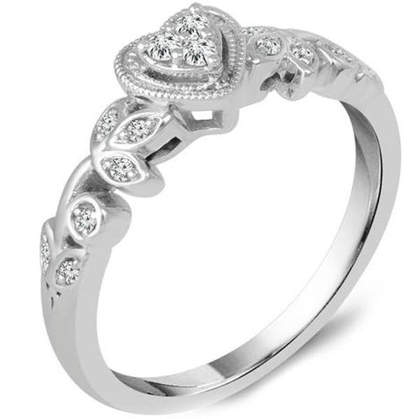 Heart Shape Diamond Promise Ring