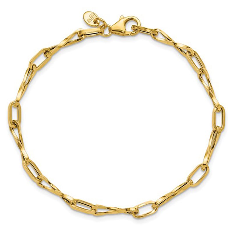 High Polished Fancy Twisted Link Bracelet