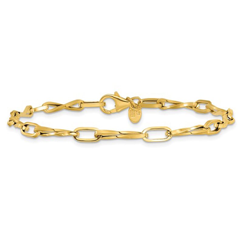 High Polished Fancy Twisted Link Bracelet