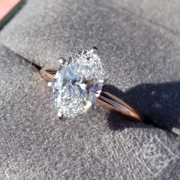Large 1.5 Carat Oval Cut Diamond Solitaire Engagement Ring