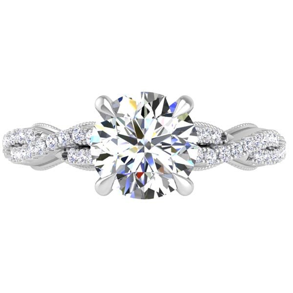 Lyra All-Diamond Twist Hidden Halo Engagement Ring