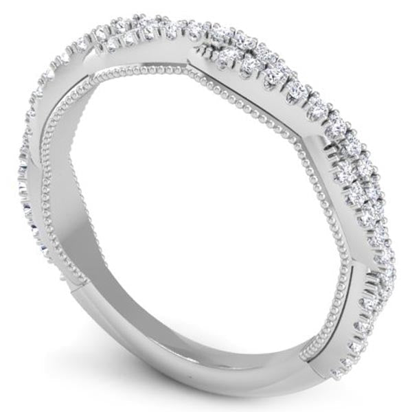 Lyra All-Diamond Twist Wedding Band