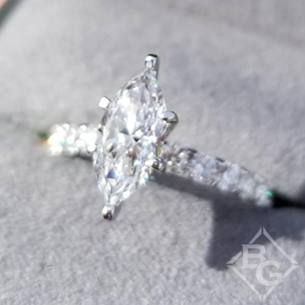 Marquise Center Prong Set Diamond Engagement Ring