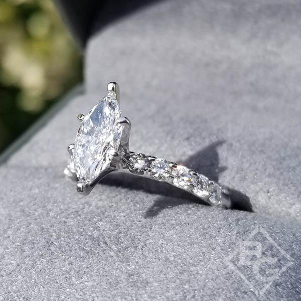 Marquise Center Prong Set Diamond Engagement Ring