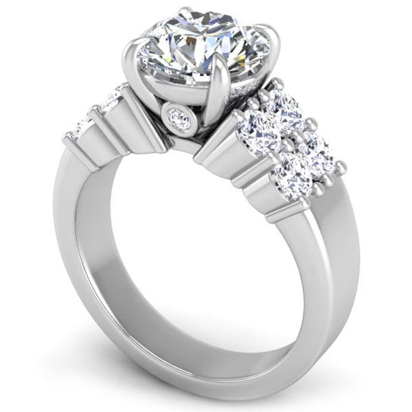Mini-Getty Round Cut Diamond Engagement Ring