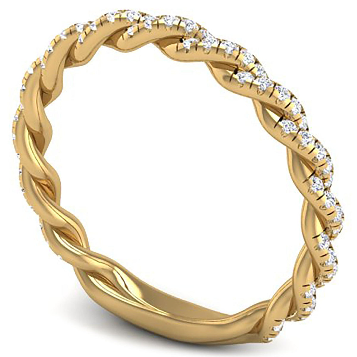 Phoebe Pave Diamond Twist Wedding Ring