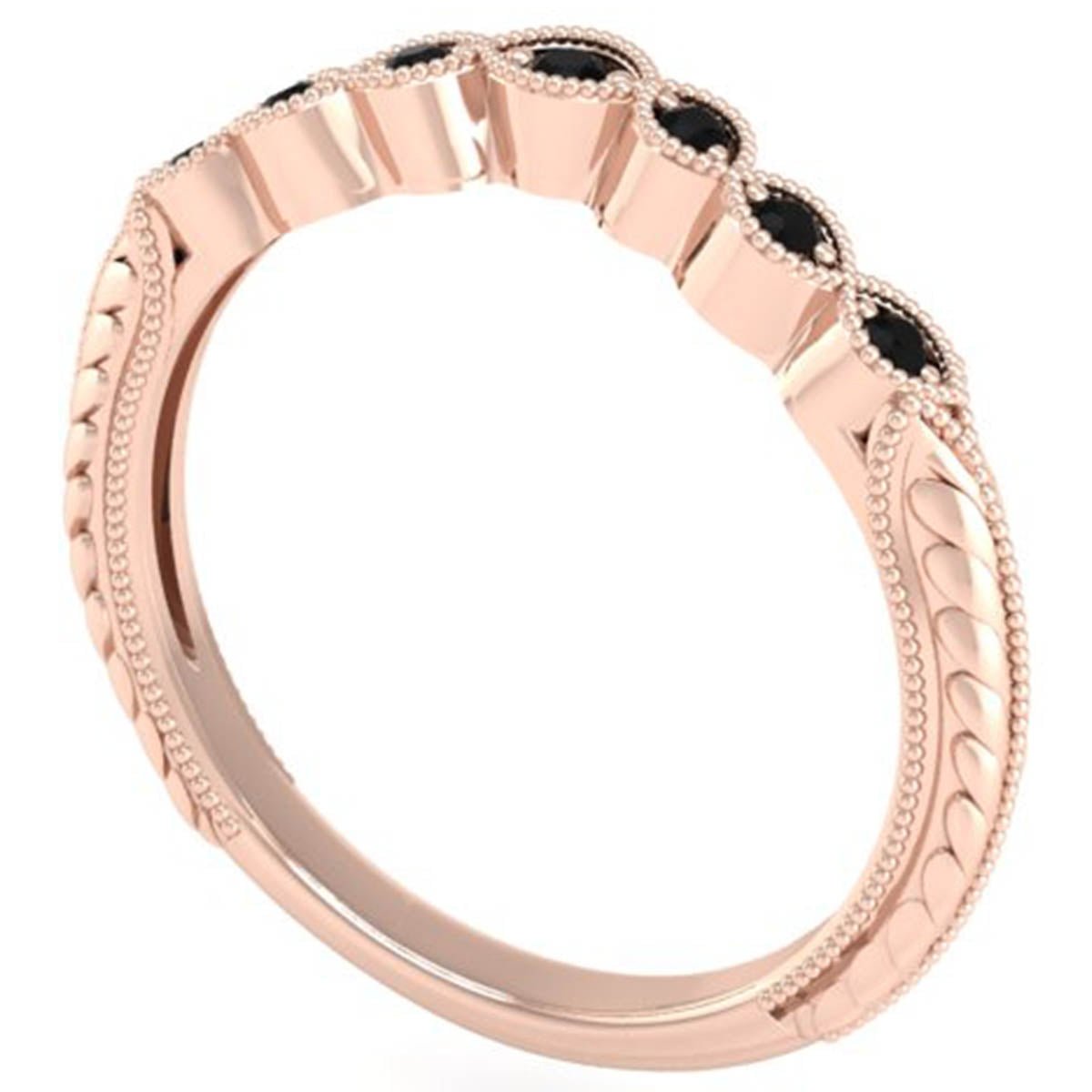 Ravencrest Black Diamond Vintage Style Wedding Band
