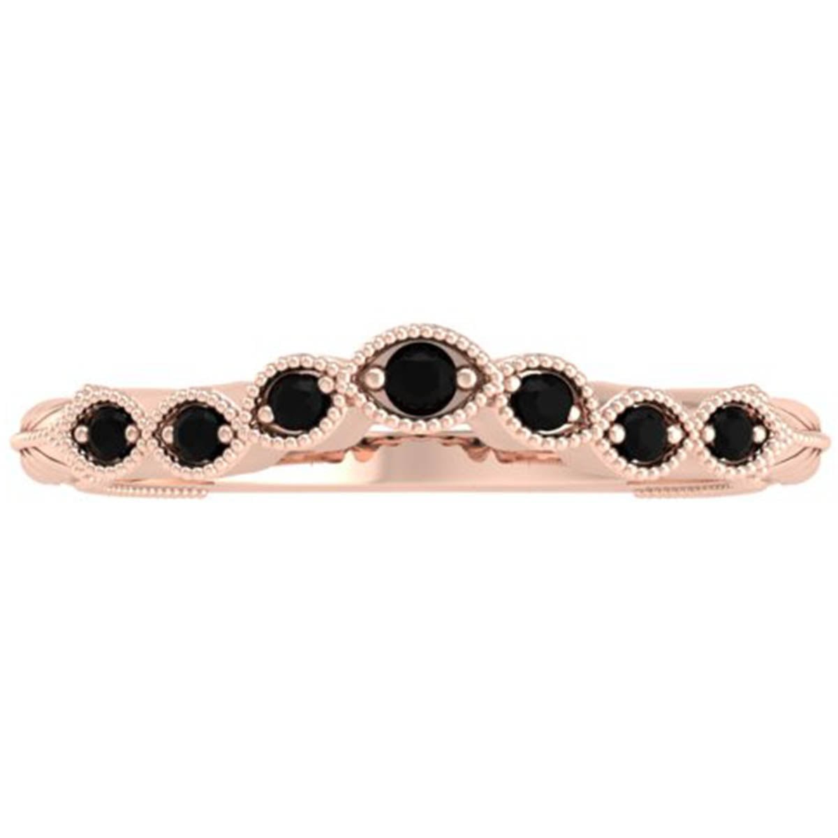 Ravencrest Black Diamond Vintage Style Wedding Band