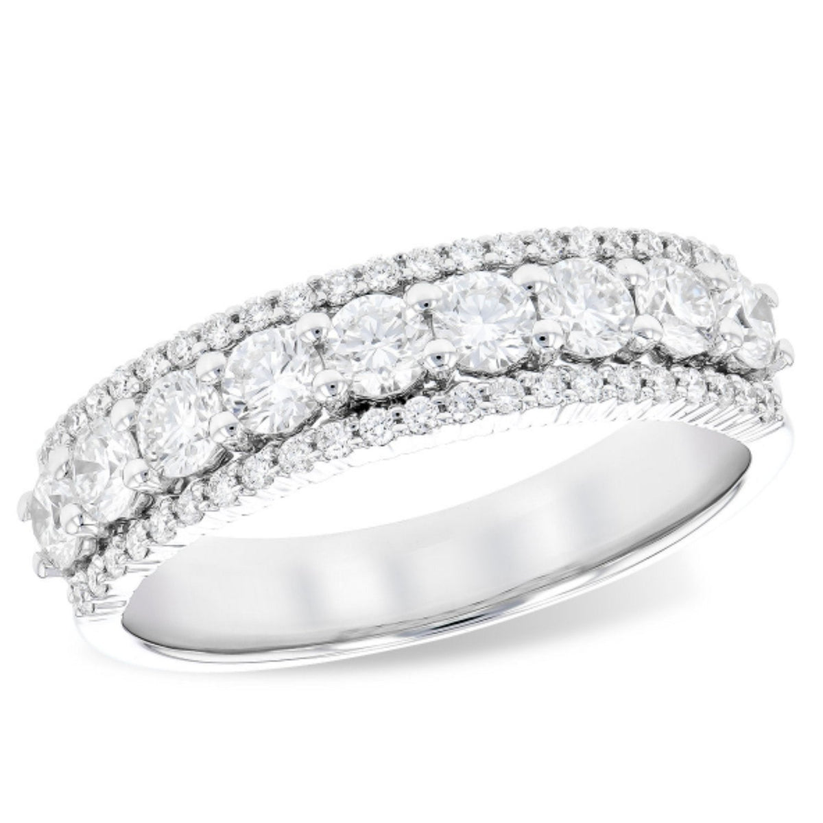 Royal Celebrations Three Row Diamond Anniversary Band