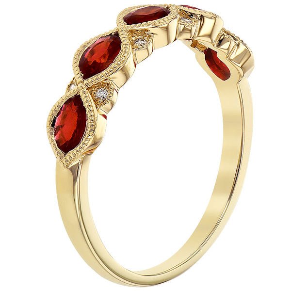 Vintage Style Ruby & Diamond Stackable Ring