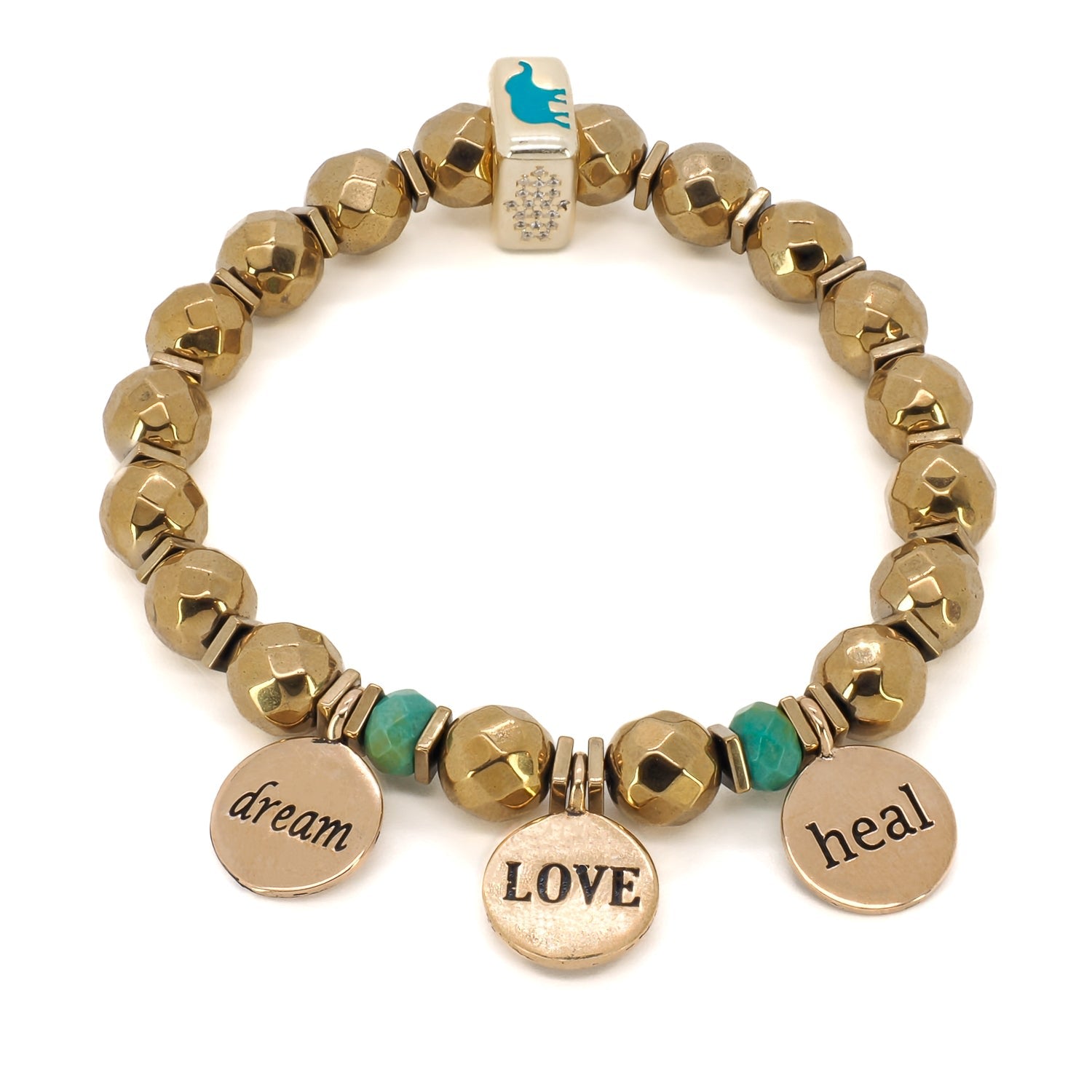 Best Wishes Symbols Beaded Bracelet - Gold