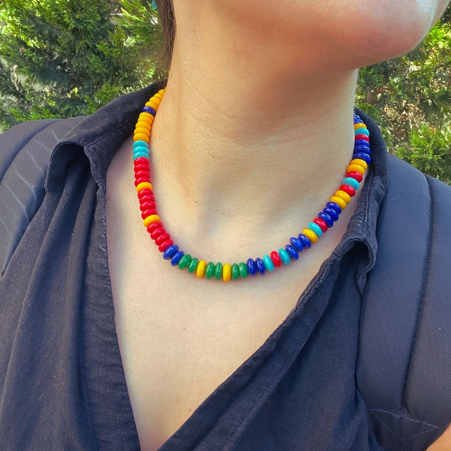 Jolene - Bold & Colorful Handmade Beaded Glass Necklace