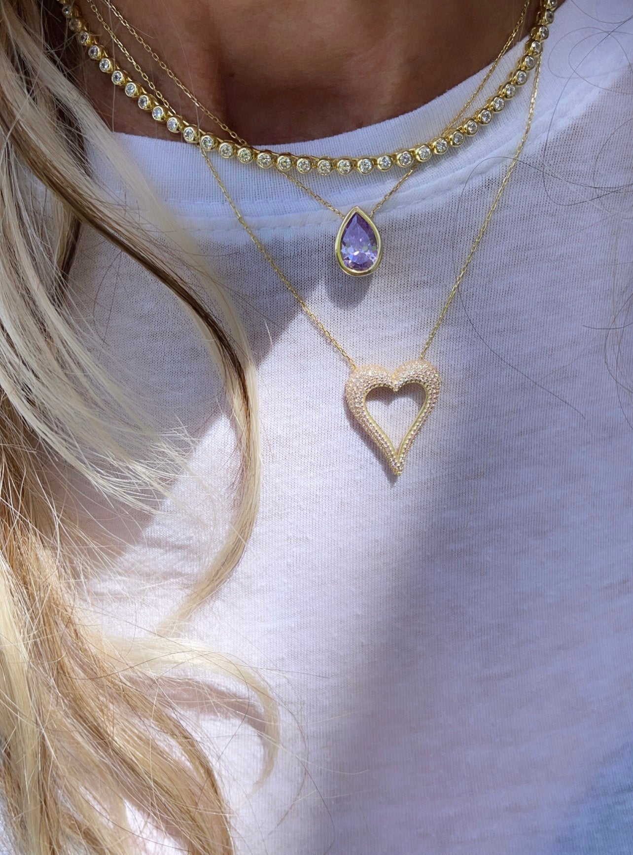 Two Mm Bezel-Set Classic Round Tennis Necklace - Gold