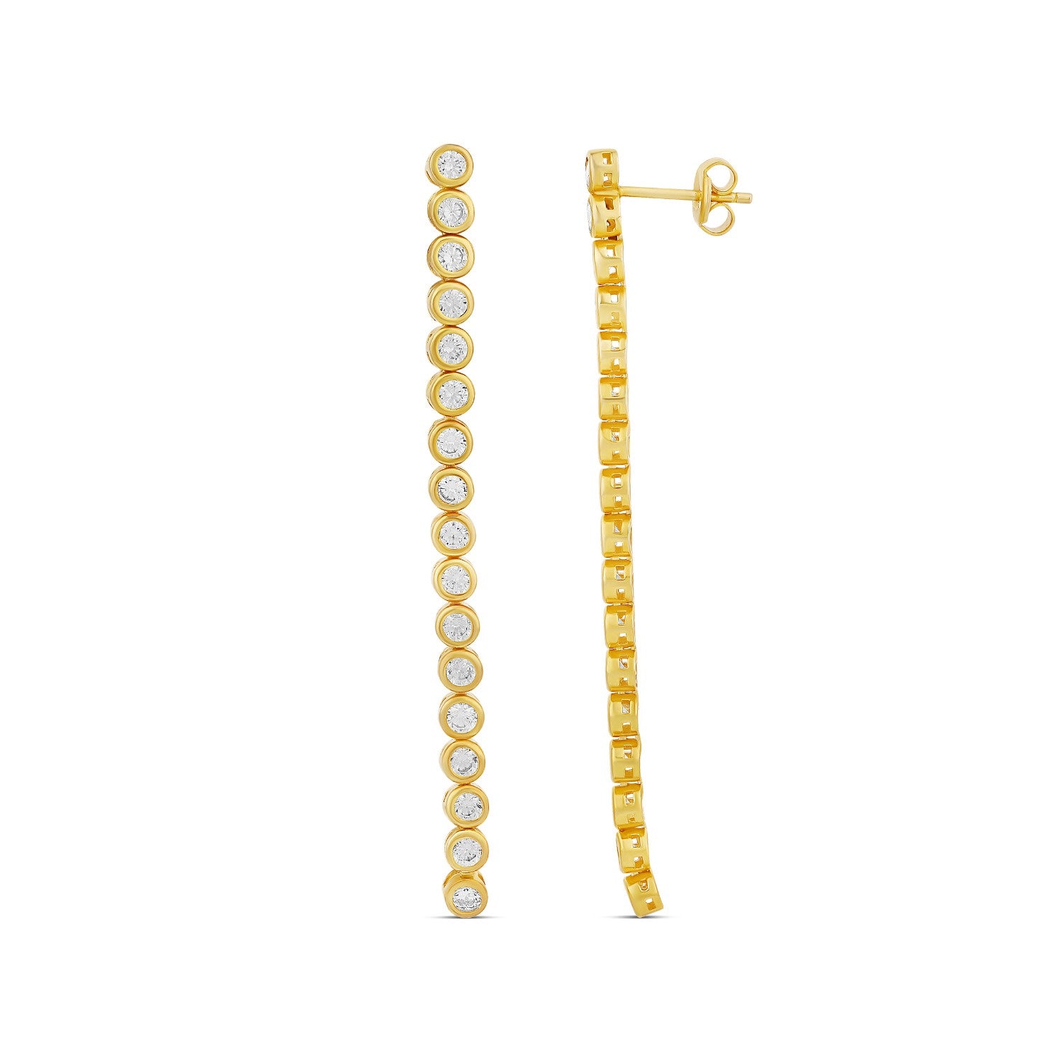 Bezel Set Tennis Drops - Gold