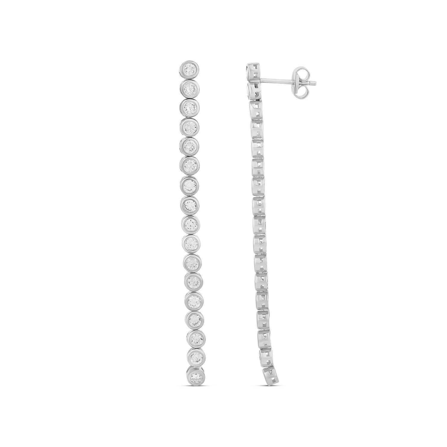 Bezel Set Tennis Drops - Silver
