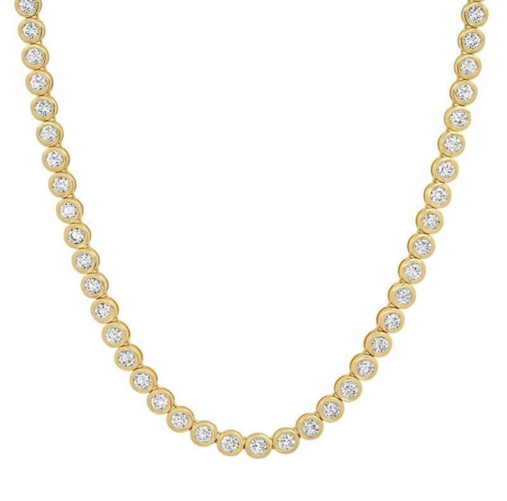 Gold Bezel Tennis Necklace