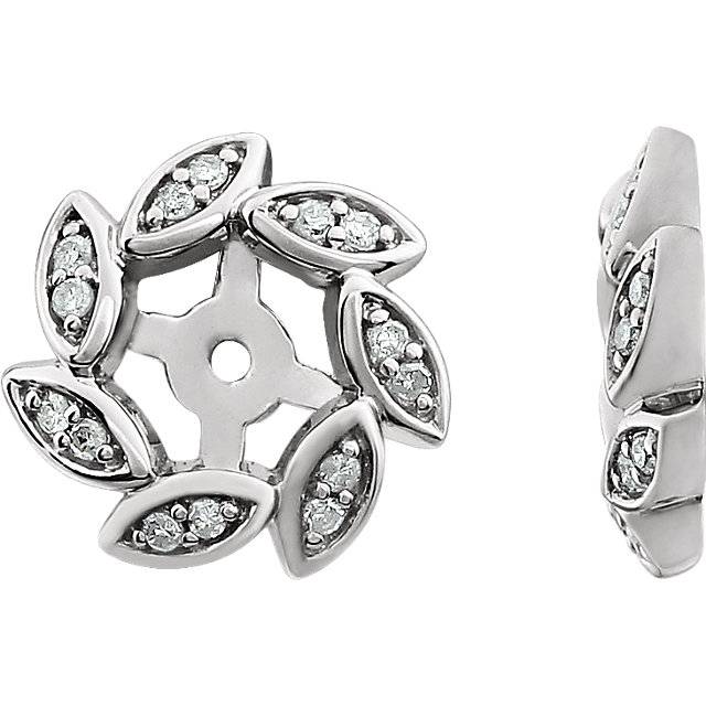 14Kt White 1/10 Ctw Diamond Earring Jackets (up to 4mm)