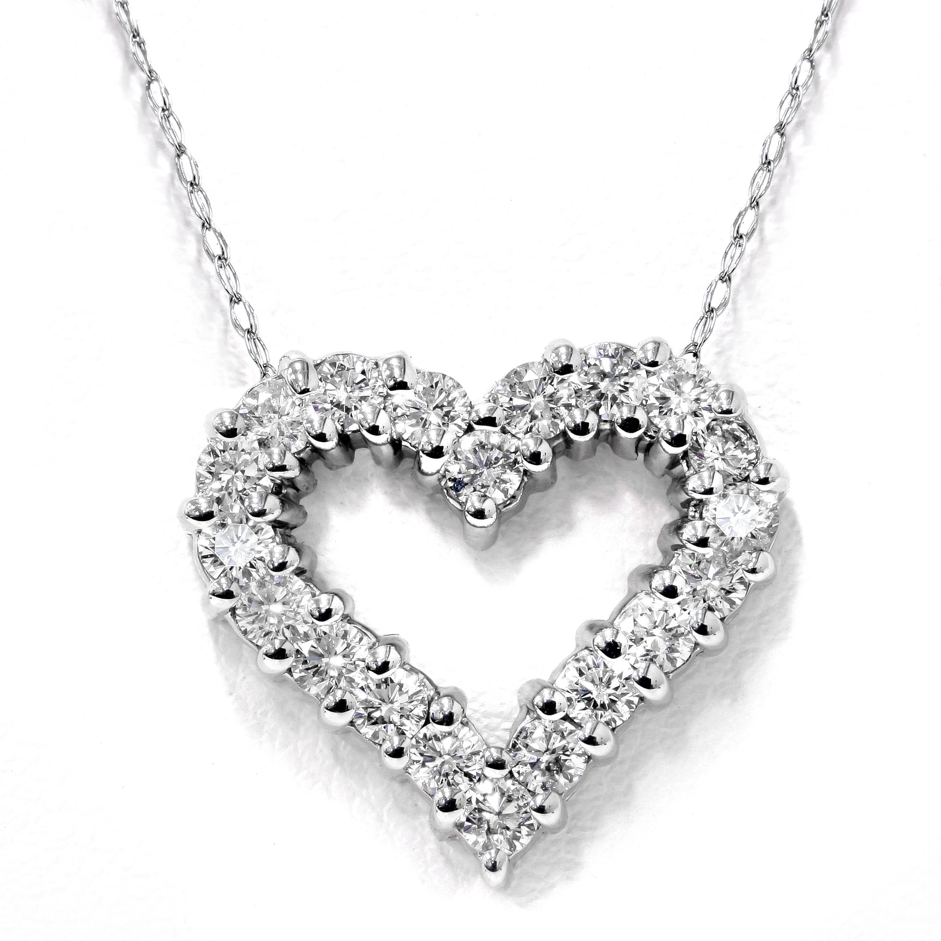 1/2 CT Diamond Heart Pendant 14K White Gold