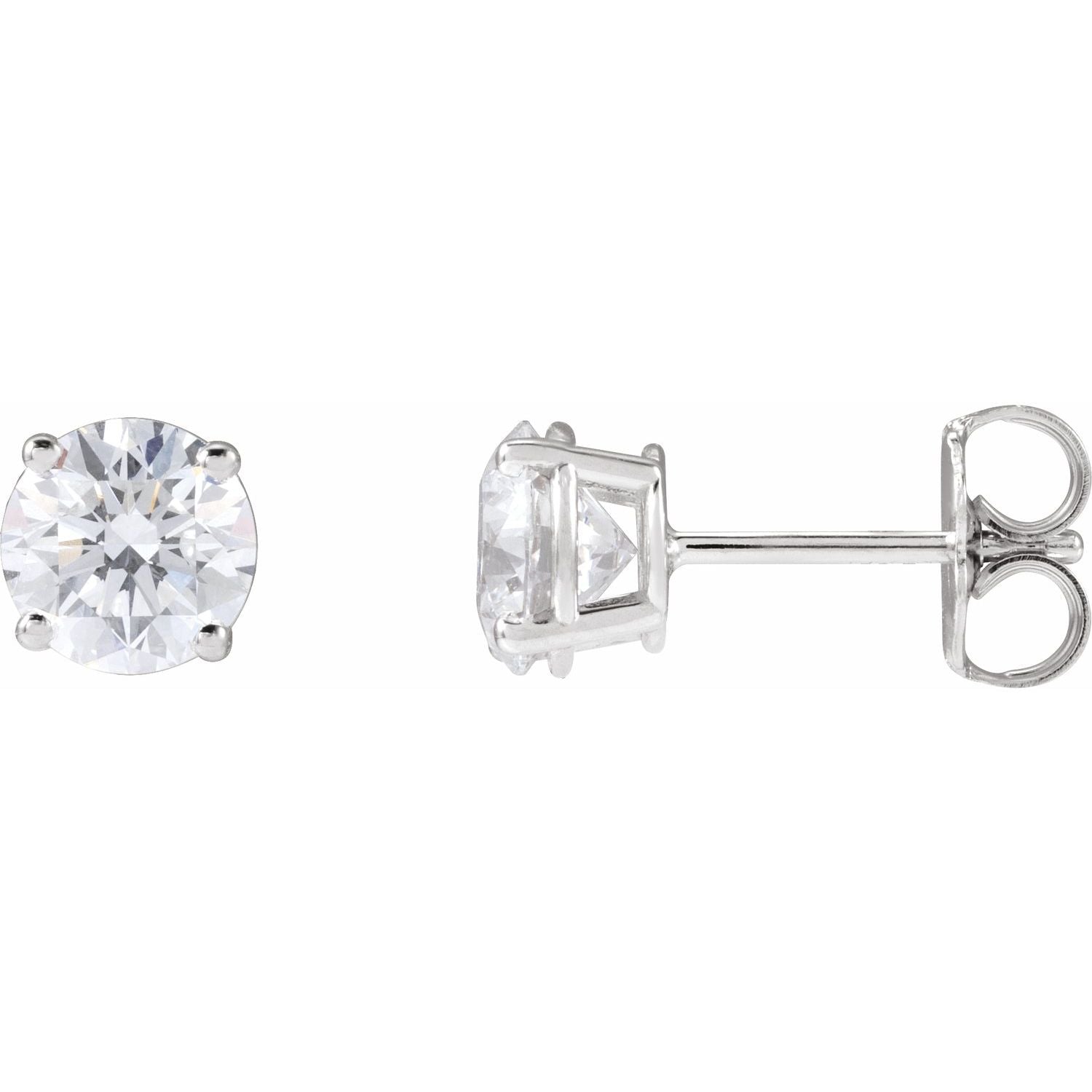 14K Gold 4ct Lab-grown Diamond Stud Earrings Clarity VS Color G-H