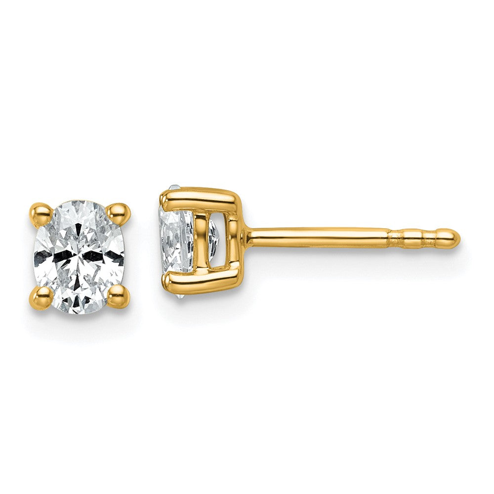 14k Gold 1/2 CTW Lab Grown Diamond Oval Stud Earrings