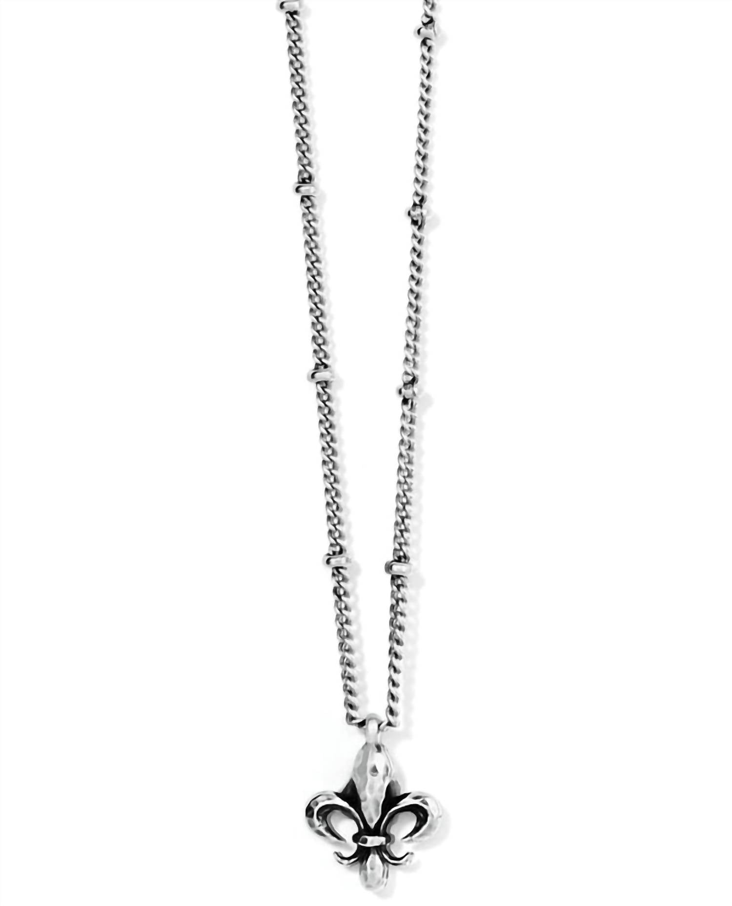 Women's Fleur De Lis Mini Necklace In Silver