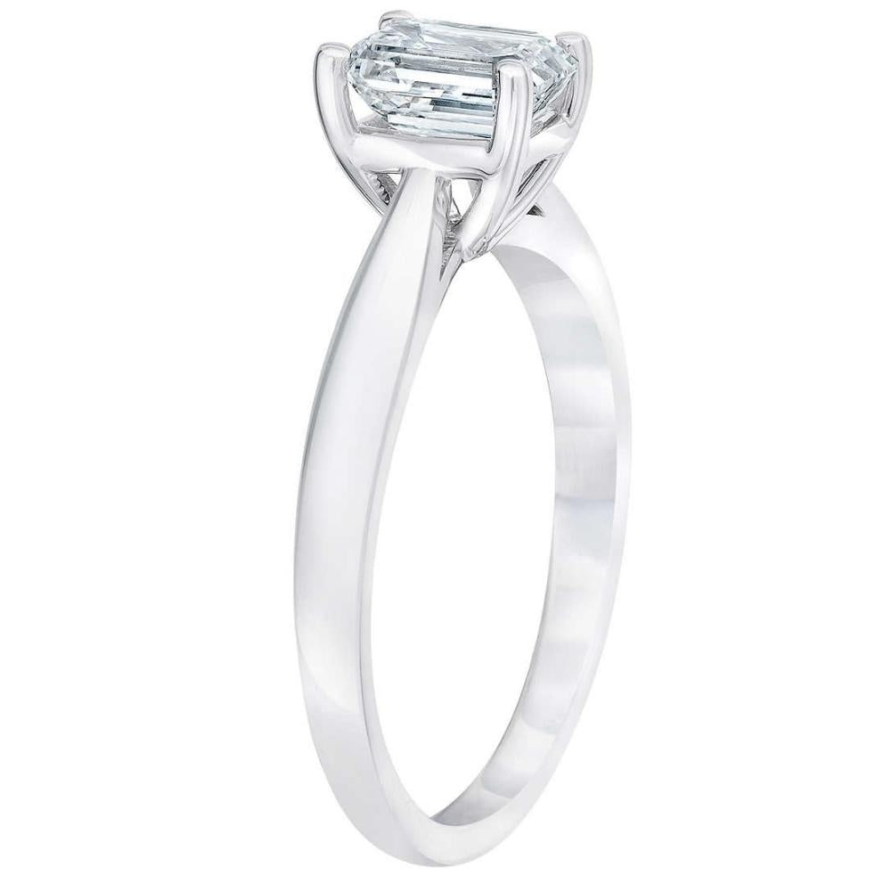 1 5/8 ct Emerald Cut Diamond Engagement Ring 14k White or Yellow Gold Lab Grown