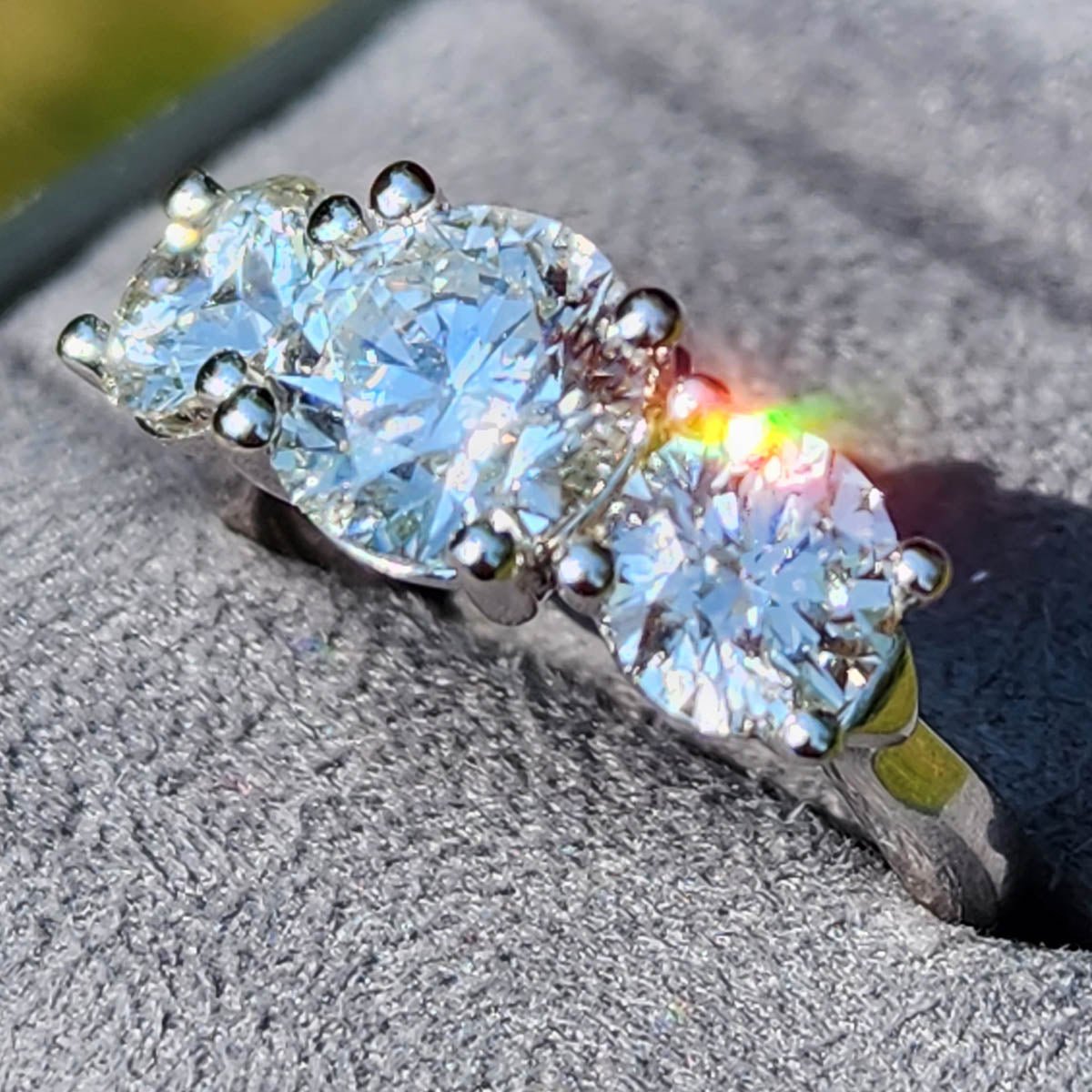 BGLG Brookville 4 Carat Round Three Stone Lab-Grown Diamond Engagement Ring