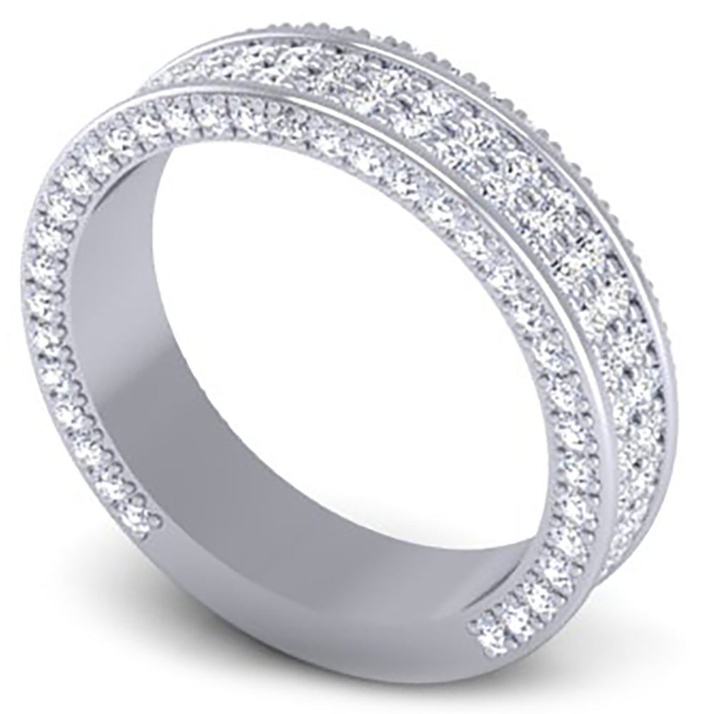 BGLG Cobble Hill Round Cut Lab-Grown Pave Set Diamond Wedding Band