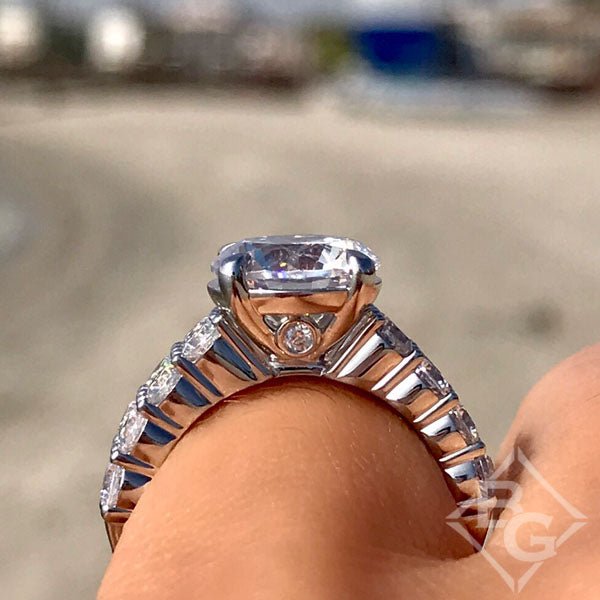 BGLG Getty 5.75 Carat Round Lab-Grown Two-Row Diamond Engagement Ring