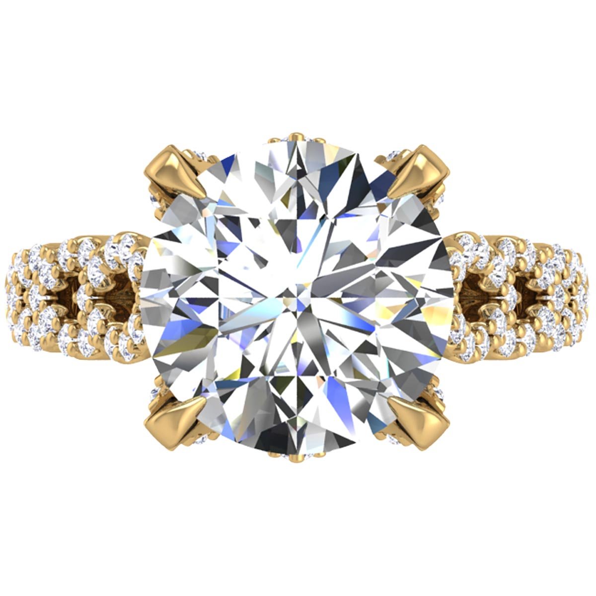 BGLG Whitney II 4.59 Carat Round Lab-Grown Diamond Engagement Ring with Marquise Shaped Details