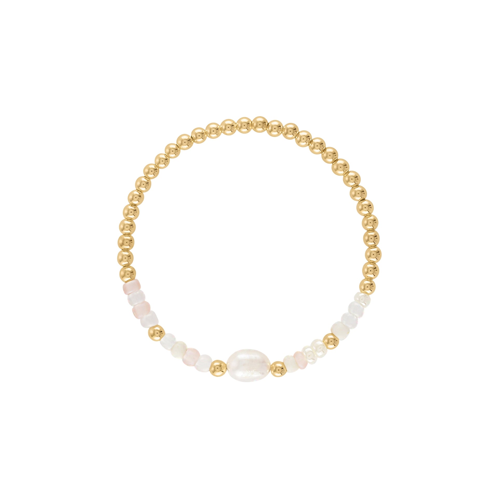 Shimmer Bead Pearl Bracelet - Pink & Purple