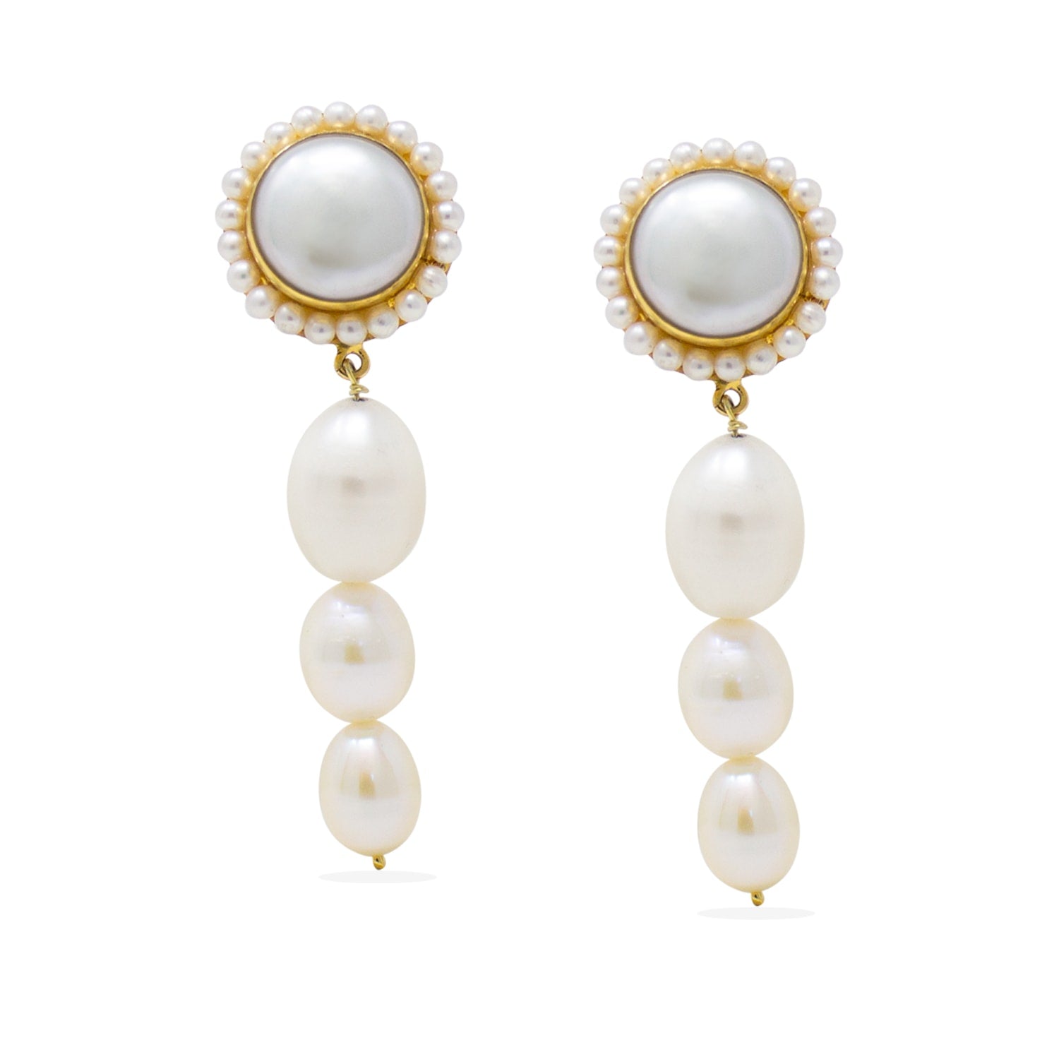 Bianca Gold Vermeil Pearl Earrings