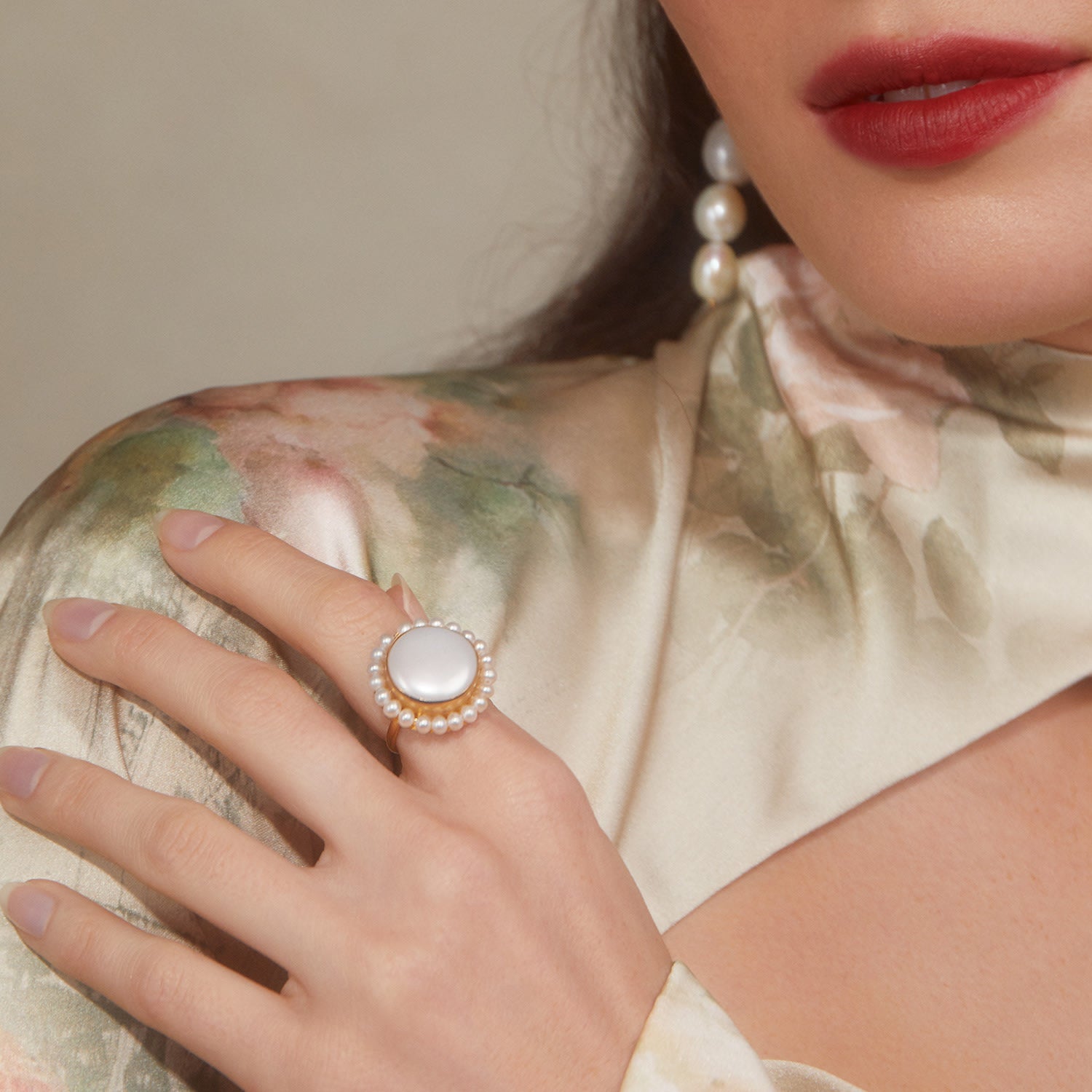 Bianca Gold Vermeil Pearl Stacking Ring