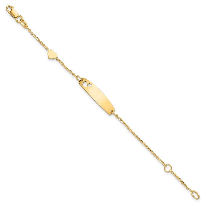 14K Polished Heart Children's ID Bracelet