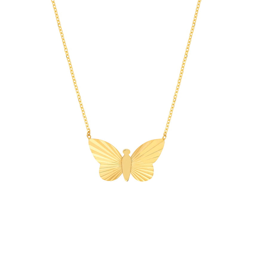 Big Gold Butterfly Necklace