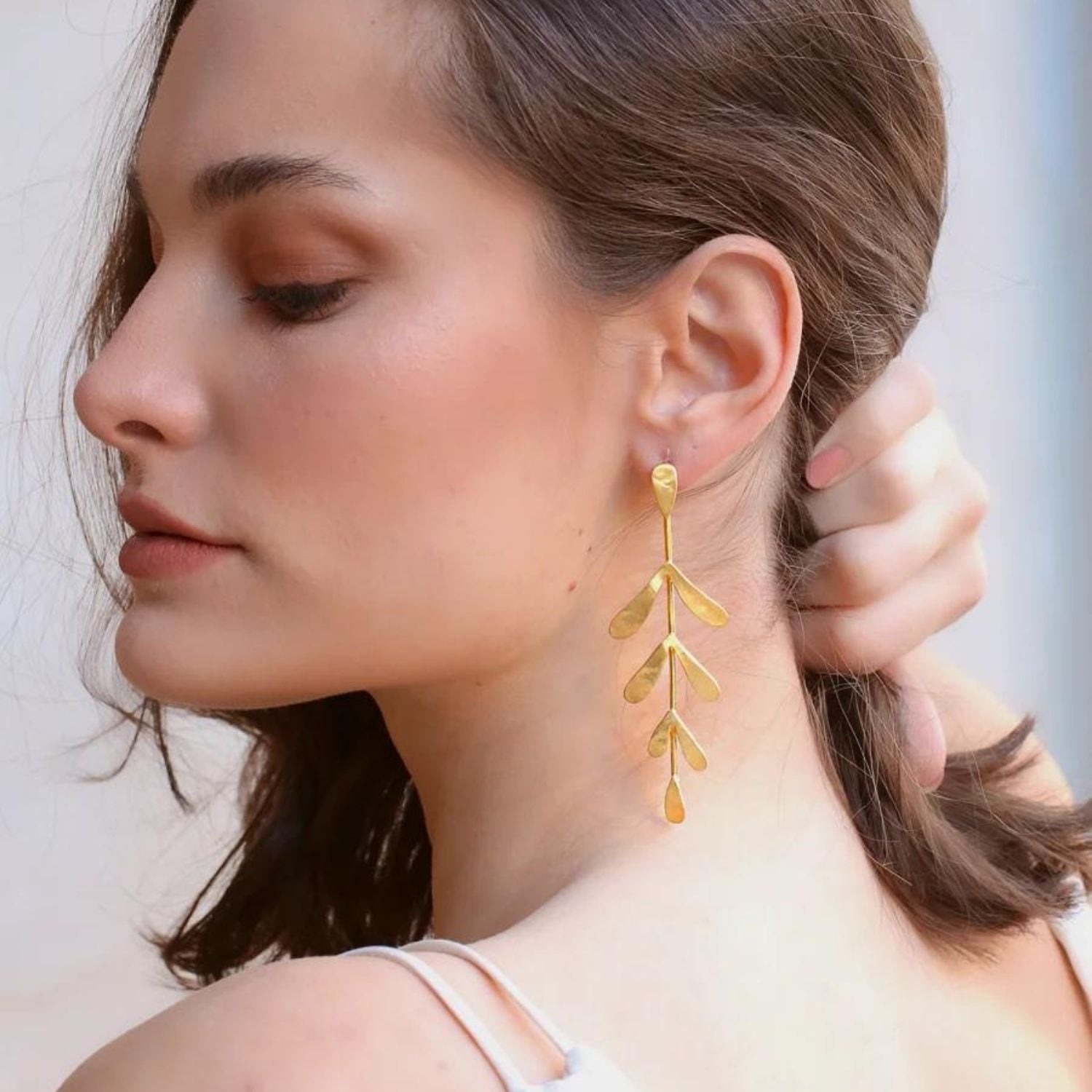 Big Leaf Gold Earring