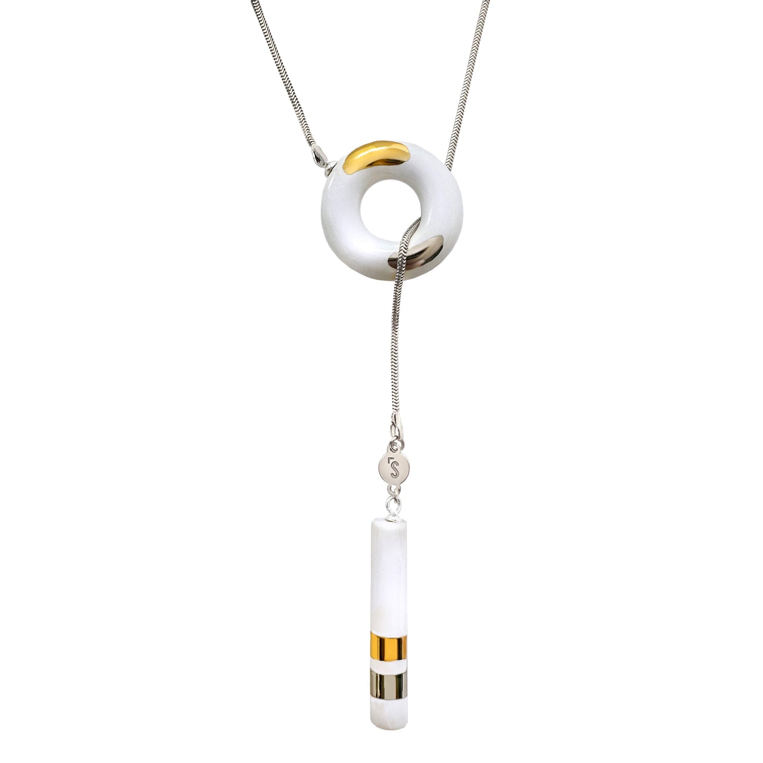 Big Om Choker Mix Silver Necklace