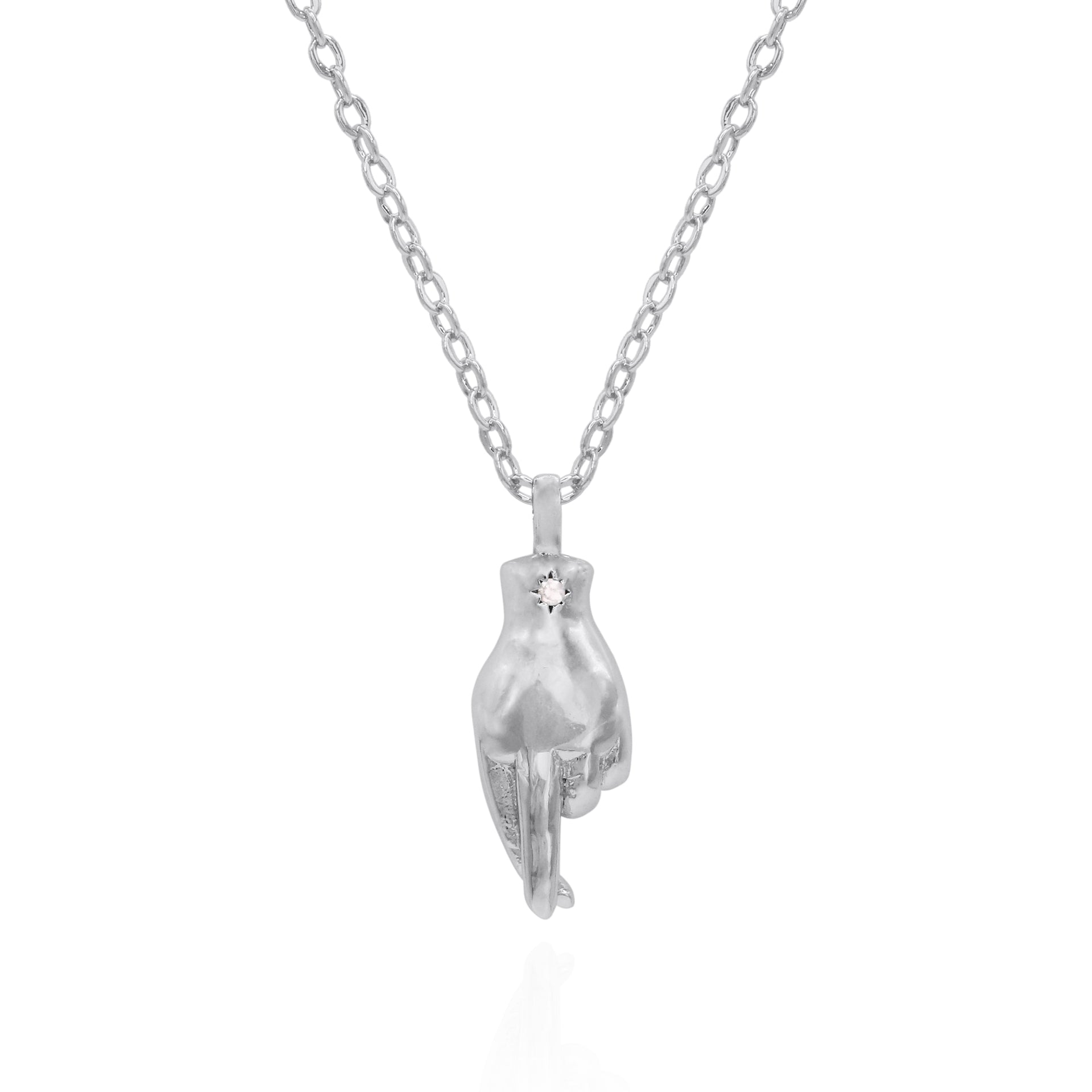 Billie Fingers Crossed Necklace | Sterling Silver