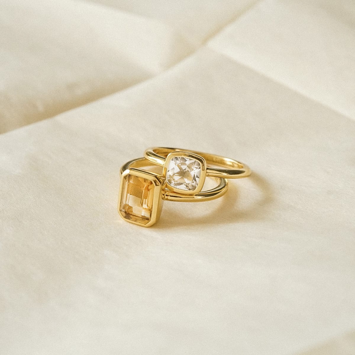 Birthstone Ring 18ct Gold Plate