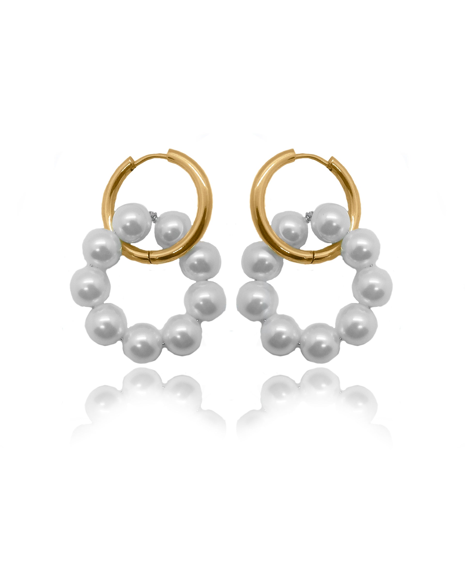 Elise Pearl Double Hoop Earrings