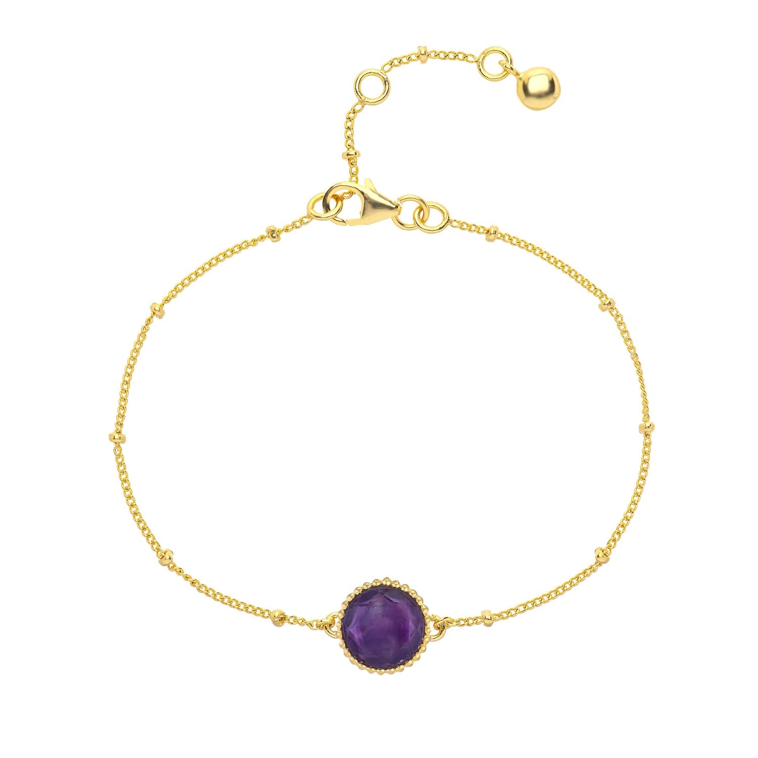Barcelona February Birthstone Bracelet - Gold, Pink & Purple