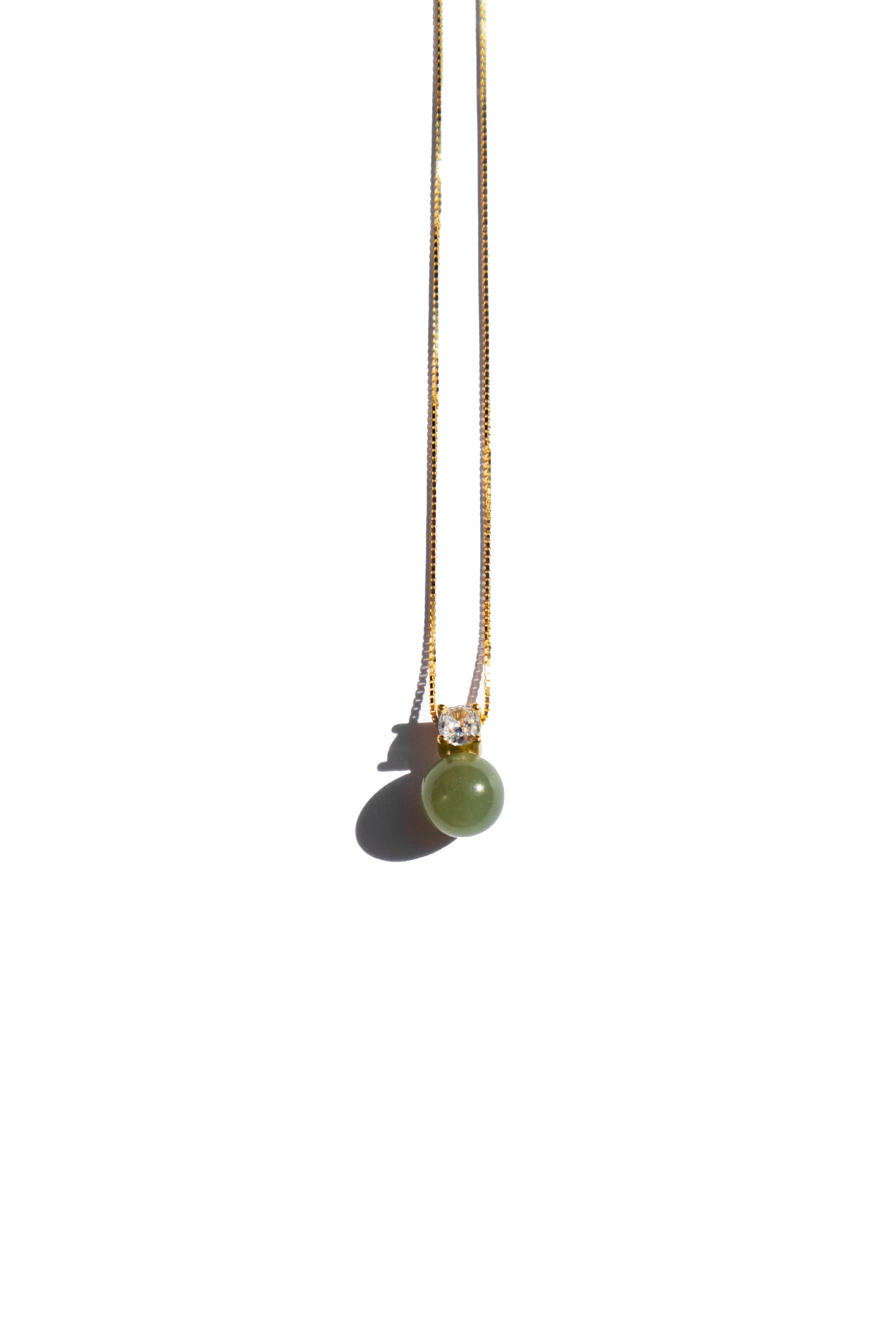 Esther Green Jade & Zircon Necklace