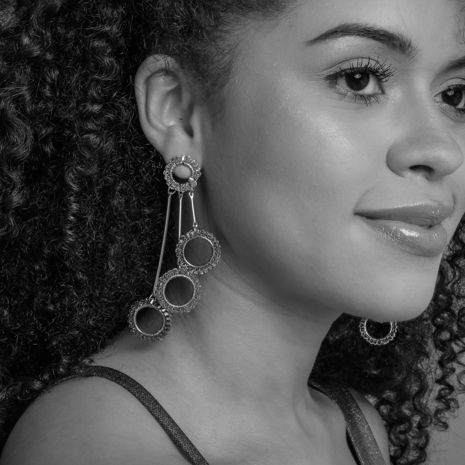 Multicolor & Gold Nora Handmade Crochet Earrings