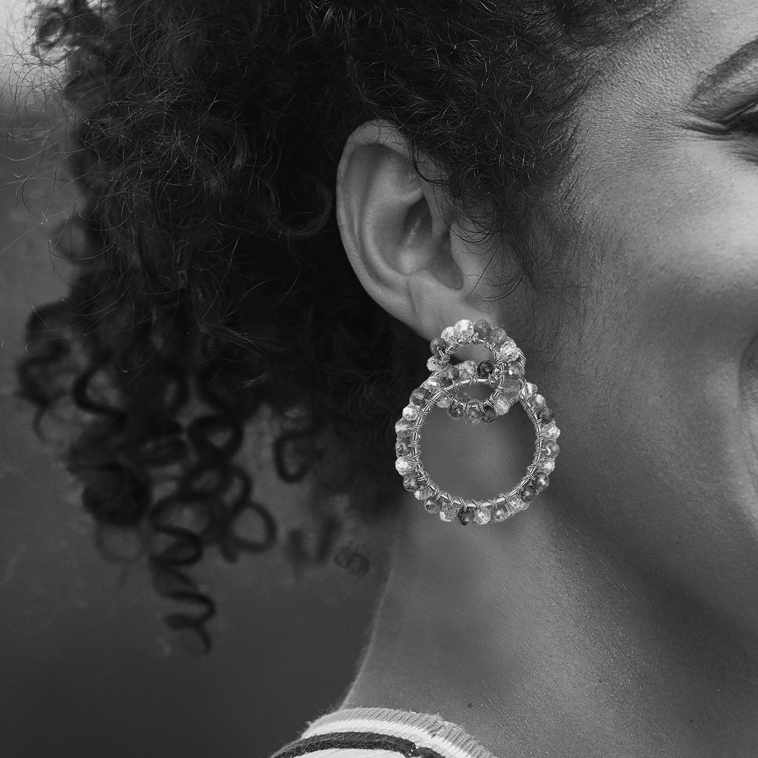 Black & Gold Ellie Handmade Crochet Earrings